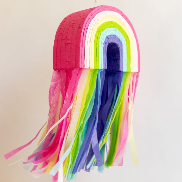 Riles & Bash Rainbow Piñata with Colorful Streamers