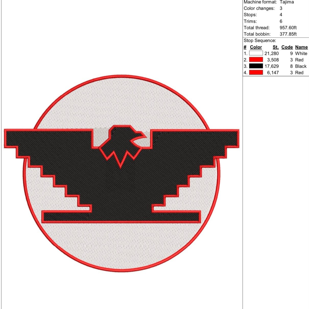Huelga Bird Embroidery Design, Huelga Bird, United Farm Workers