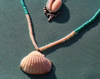 Sterling Silver Real Shell Necklace, Ocean Inspired Pendant Jewelry