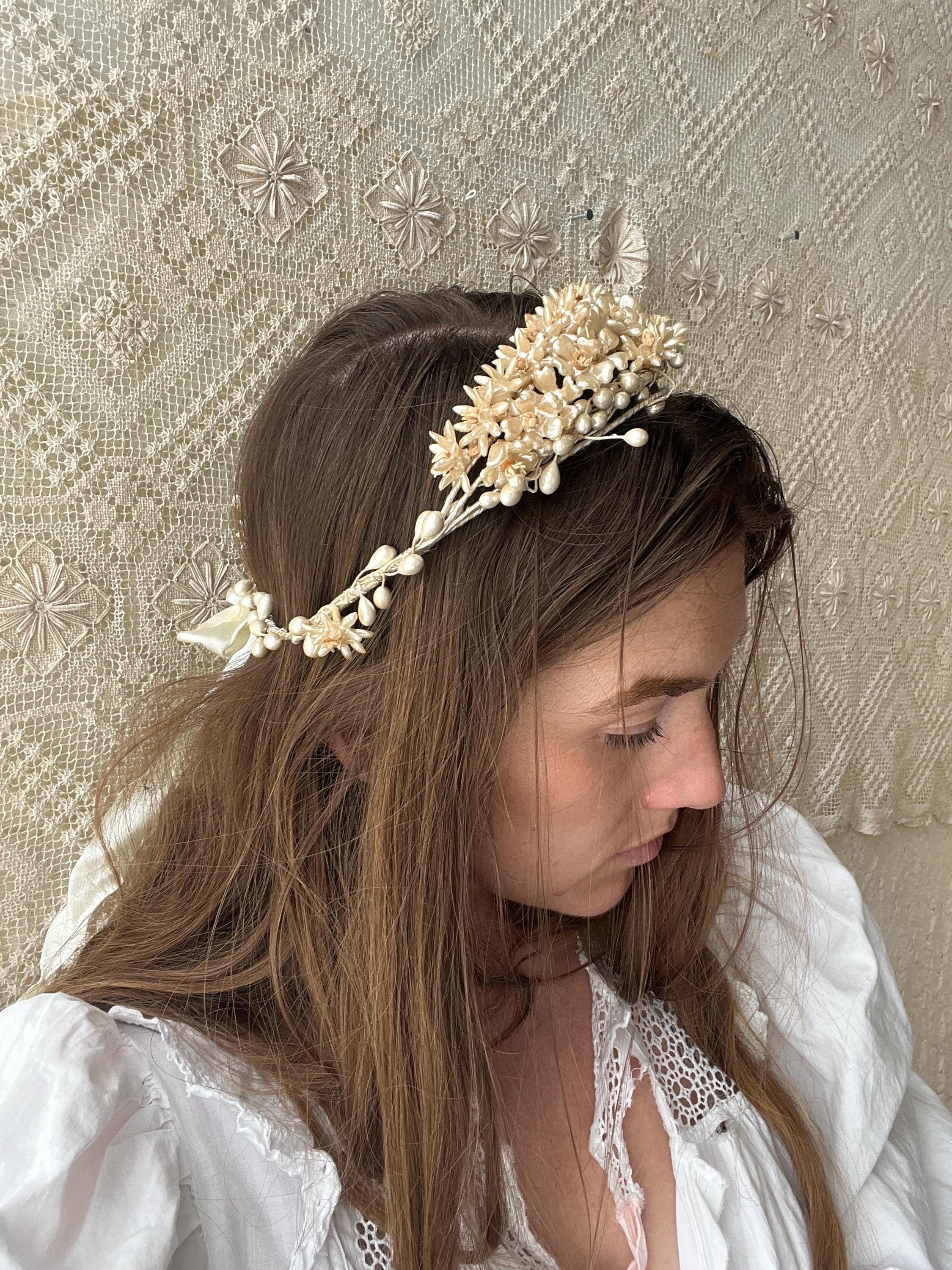 Vintage Wax Flower Tiara - Etsy