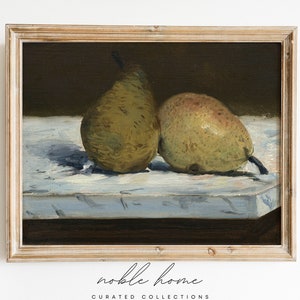 Vintage Still Life Art Print | Pears Still Life | Farmhouse Wall Art