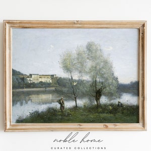 European Countryside ART PRINT | Springtime Scenic Landscape Painting | Vintage Landscape Wall Art