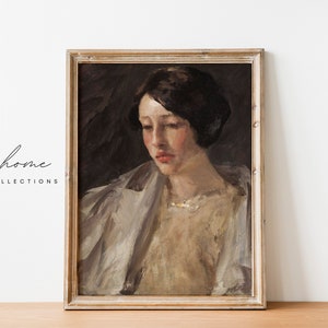 PRINTABLE Vintage Art | Vintage Portrait of Woman | Neutral Portrait Art | Vintage Wall Art