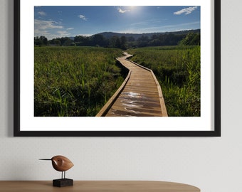 Print of Ladscape Photograph of Bridge on the Appalachian Trail in New Jersey