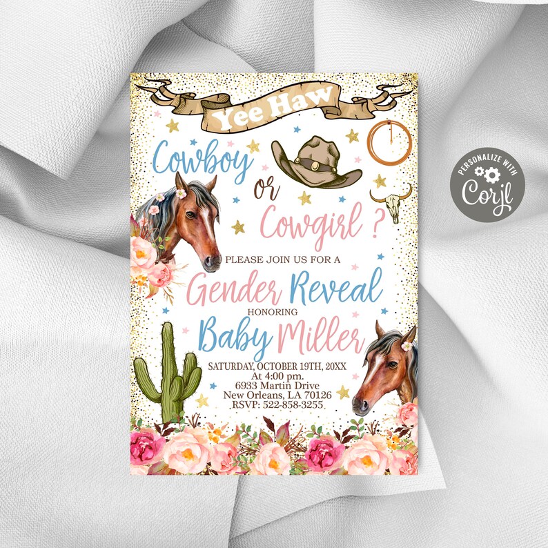 Editable Gender Reveal Printable Invite Country Gender Reveal Etsy