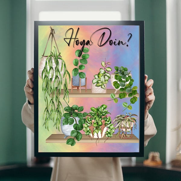Hoya downloadable wall print tropical house plant digital download for printing Hoya doin printable wall art in multiple sizes