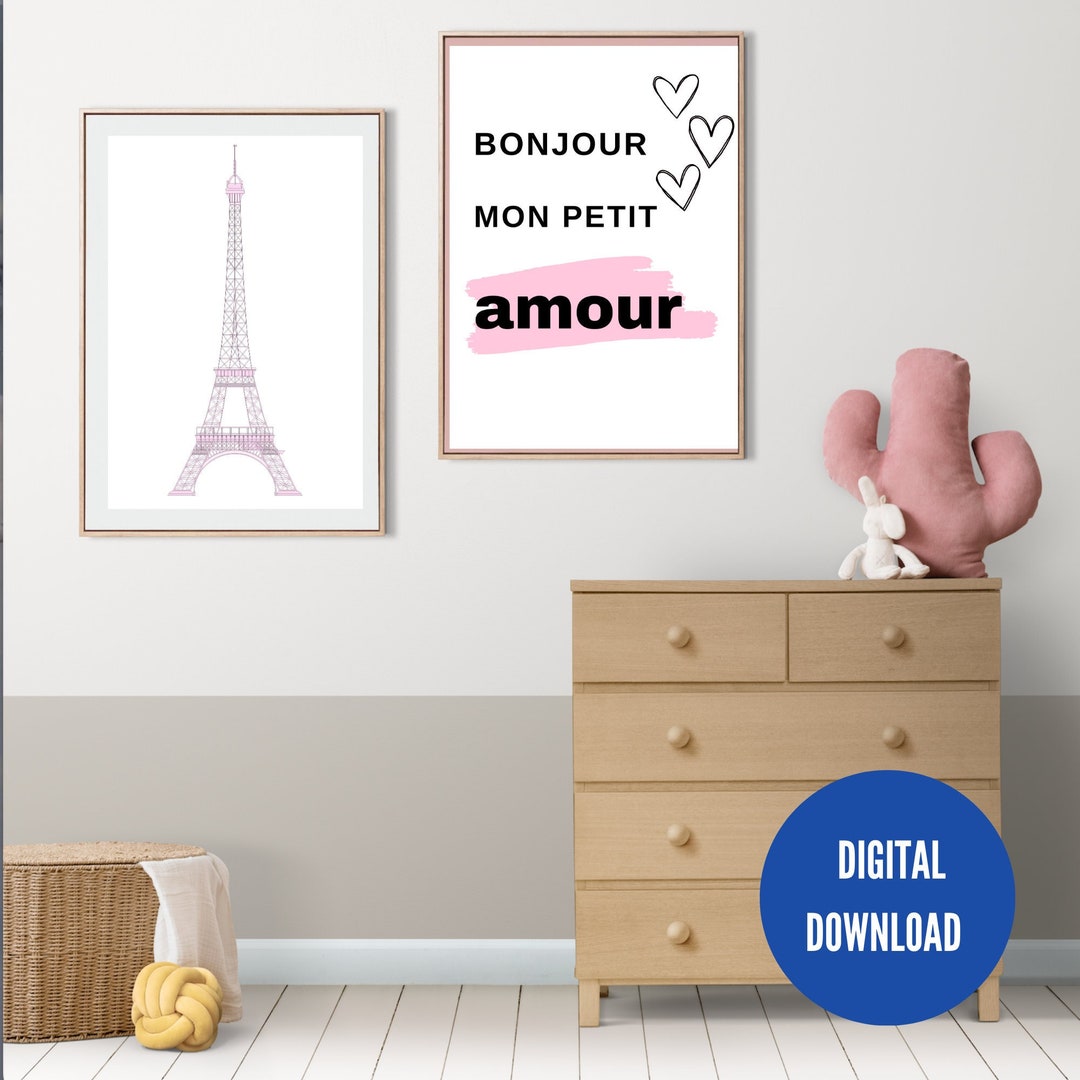 Bonjour Mon Petit Amour Eiffel Tower Wall Decor