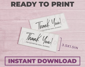 Thank You Card | Instant Download | Ready to Print | Thank you for supporting small business | Digital | Printable Thank You Card