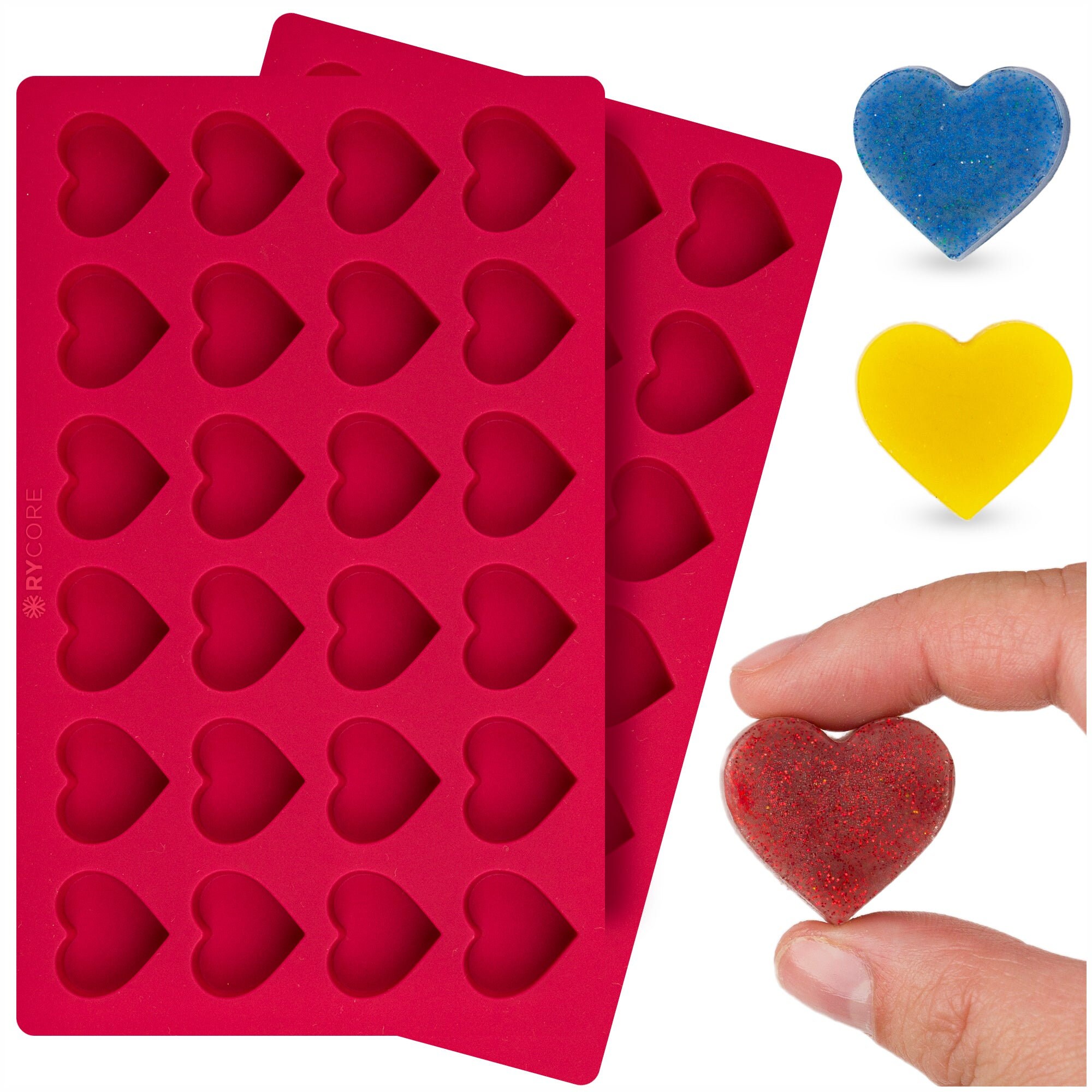 2 Pack Silicone Heart Mold Design Silicone Molds for 