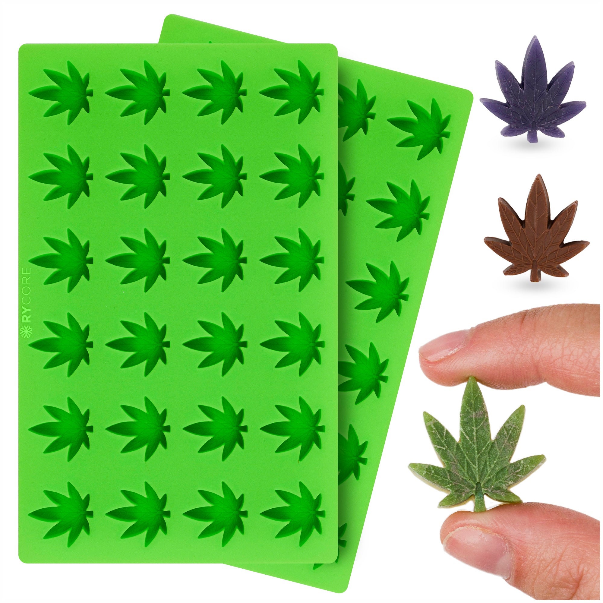 Marijuana Leaf Silicone Molds For Candy Jar Chocolate Mold Set Of 2