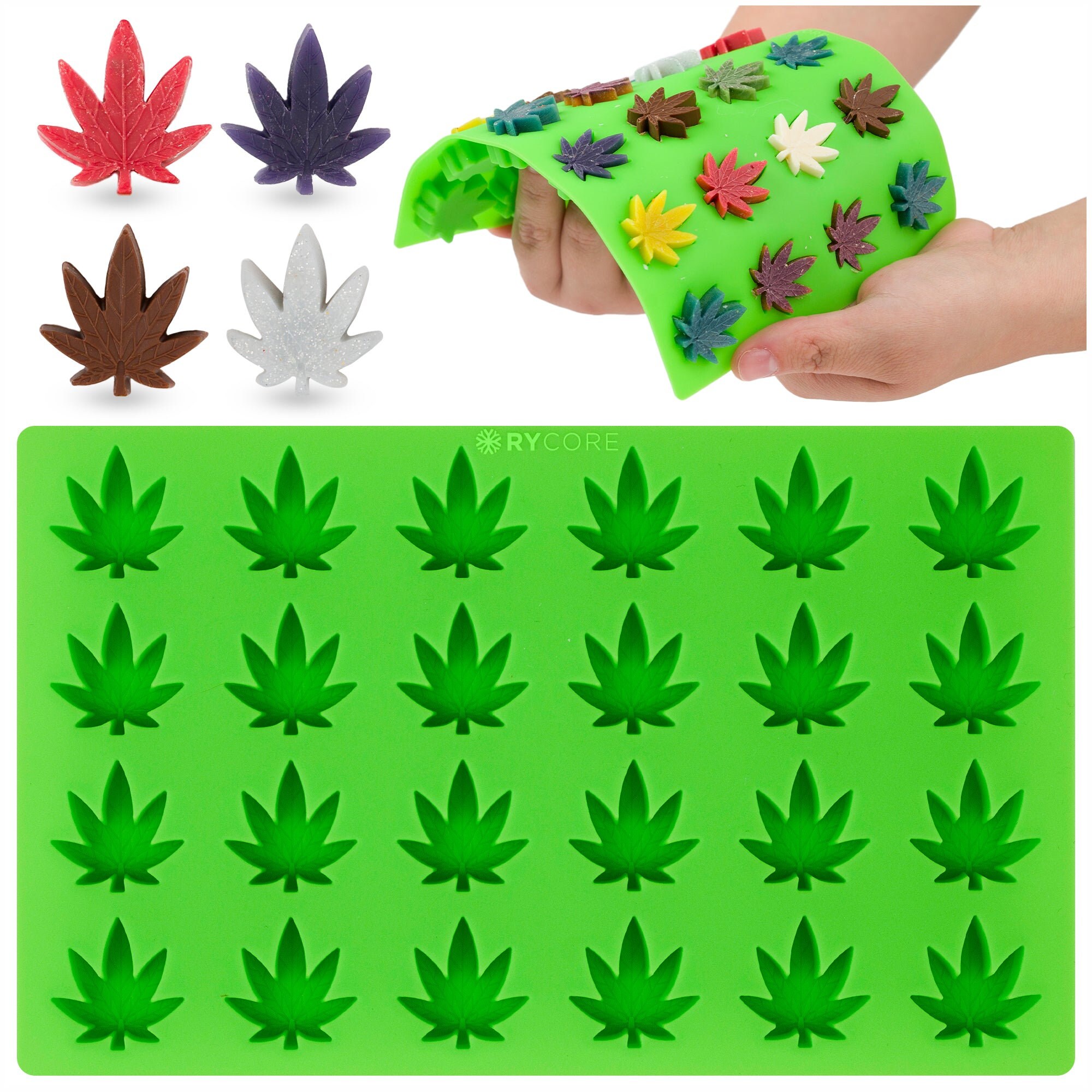  Marijuana Shaped Silicone Mold Brownies Hard Candy Edible leaf  Mold Ice Cube Chocolate Soap Greenery Candle Tray Party maker (3x Mold  Green) : Home & Kitchen