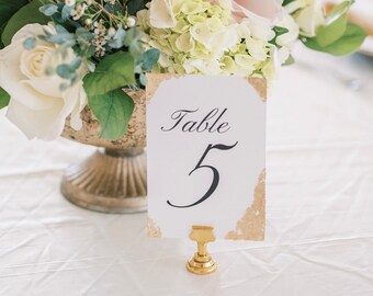 Gold Foil Wedding Table Numbers, Wedding Table Decor, Modern Wedding Decor, Wedding Table Numbers 4x6