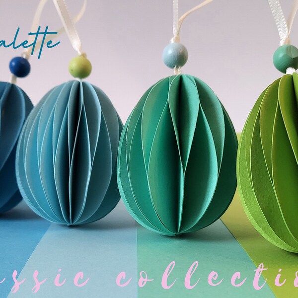 Classic blue palette - easter egg decoration ornaments