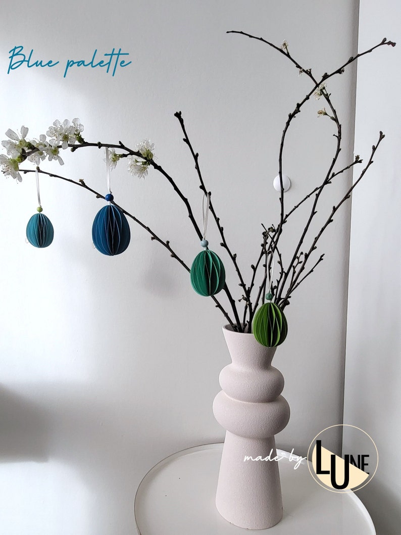 Classic blue palette easter egg decoration ornaments Bild 8