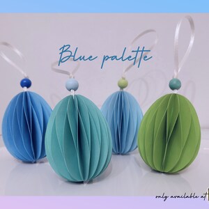 Classic blue palette easter egg decoration ornaments 4x Classic colours