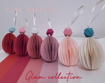 Glam pink palette - easter egg decoration ornaments