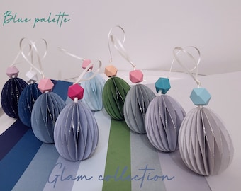 Glam blue palette - easter egg decoration ornaments