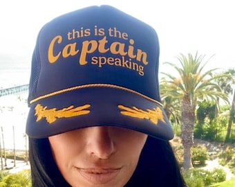This is The Captain Speaking retro unisex Trucker Hat