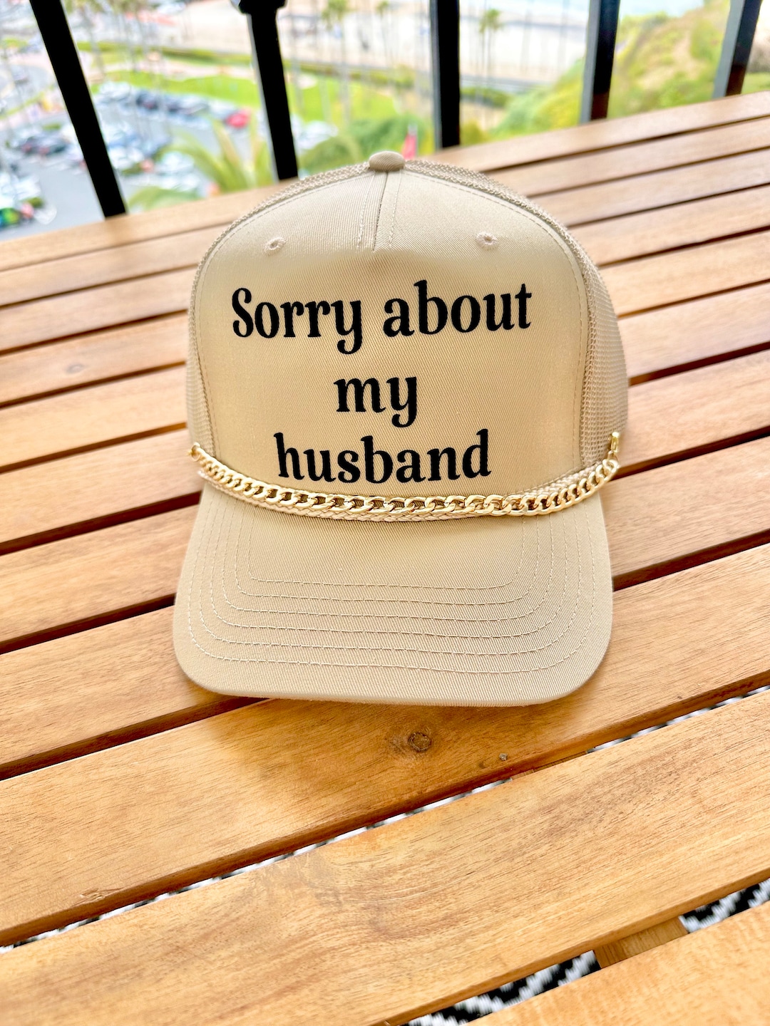 Sorry About My Husband Black/White Trucker main image 1