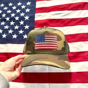 Strass USA Flagge Camo Trucker Hut, SnapBack Hut, Camouflage Trucker Hut, Camouflage Hut
