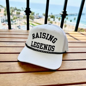 LIMITED Raising Legends White Trucker Hat, Adjustable Hat, Soccer Mom Hat, Football Mom Hat, Baseball Mom Hat,