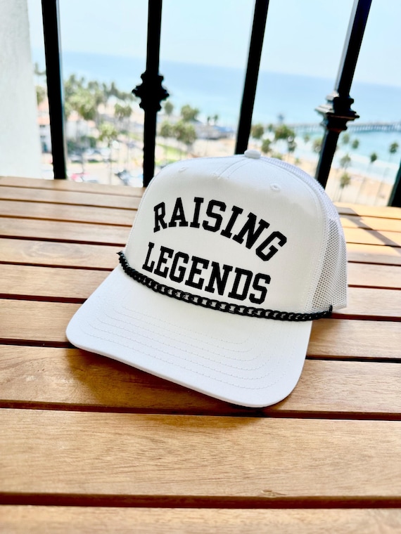 Black and White \'Raising Legends\' Cap Raising Legends Trucker Hat | Mom Life Baseball Cap - Etsy main image 3