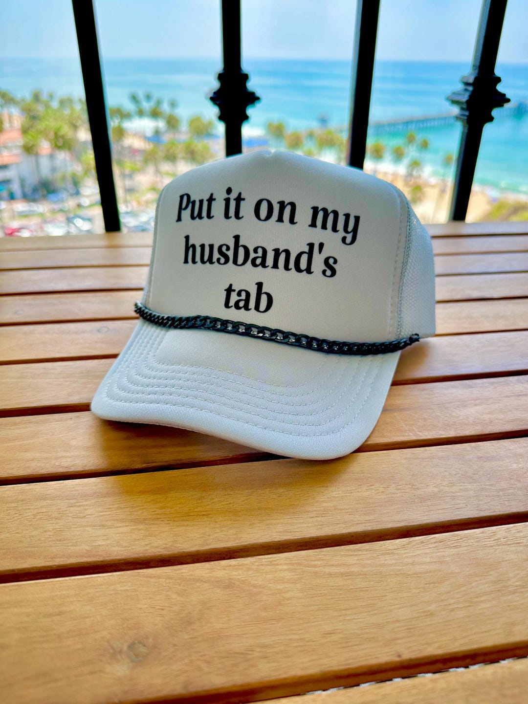 Gray Put It on My Husbands Tab Trucker Hat With or Without Hat Chain - Etsy