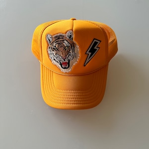 Tiger Bolt Patch Gold Trucker Hat