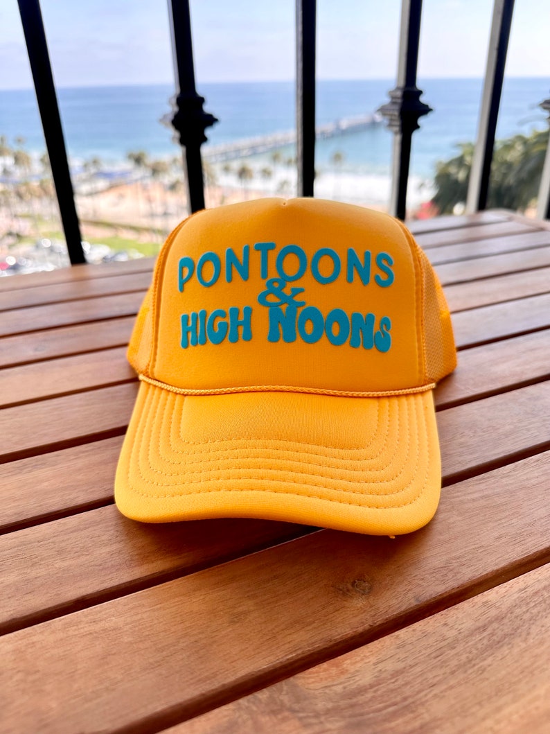 LiMITED Pontoons and High Noons Summer Boat Coastal Trucker Hat image 2