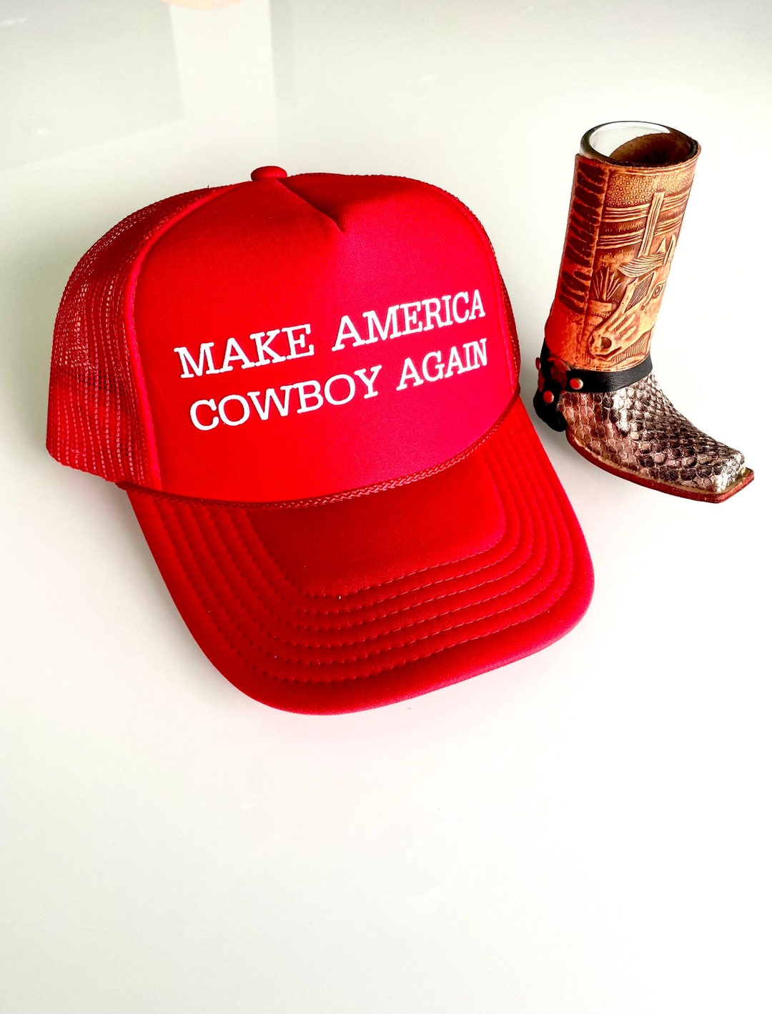 Make America Cowboy Again Trucker Hat - Etsy