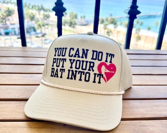 You Can Do It Put Your Bat Into It Kaki truckerpet, hoedketting, honkbalmoeder