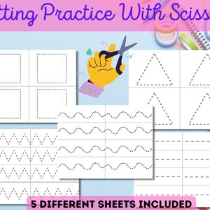 Scissors Practice for children | Cutting Practice | Fine Motor Practice | Preschool/PreK & Kindergarten Printable
