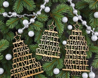 Family Christmas Ornament - Personalized Ornament With Names - Christmas Tree Ornament