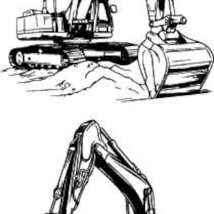 2 excavator bundle #1, construction, heavy machinery, landscaping, excavation, cricut, silhouette for laser, cnc, PDF, ai, SVG, eps