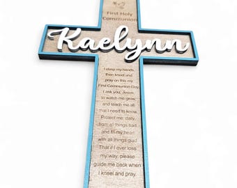 Baby gift.  Dedication gift. Christening gift. Wood cross. Communion gift. Wooden cross. Personalized cross. Baby dedication. Baptism cross.