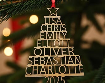 Family Christmas Ornament - Personalized Ornament With Names - Christmas Tree Ornament