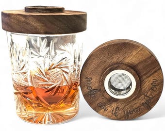 Personalized cocktail smoker - solid wood walnut - father's day, Christmas, birthdays for dad, brother or son - Whisky lovers gift