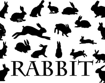 Conejito svg, pascua, conejo svg, animal svg, conejito svg, Cricut y silueta para láser, cnc, vinilo. DXF, PDF, EPS