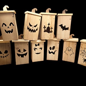 DIGITAL FILE - Ten Halloween lantern stencils  - CNC laser glowforge - dxf svg pdf