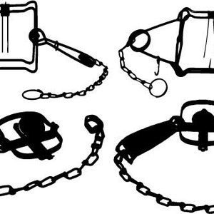 trap bundle #1, longspring trapping, trapper, traps, hunting fur trapping, cricut, silhouette for laser, cnc, vinyl DXF, PDF, ai, SVG, eps