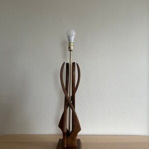 Mid-Century modern teak table lamp