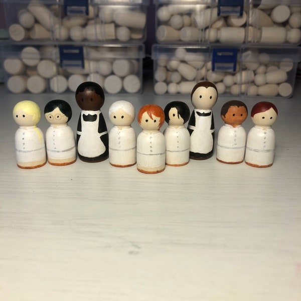 TPN Inspired Hand Painted Peg Dolls