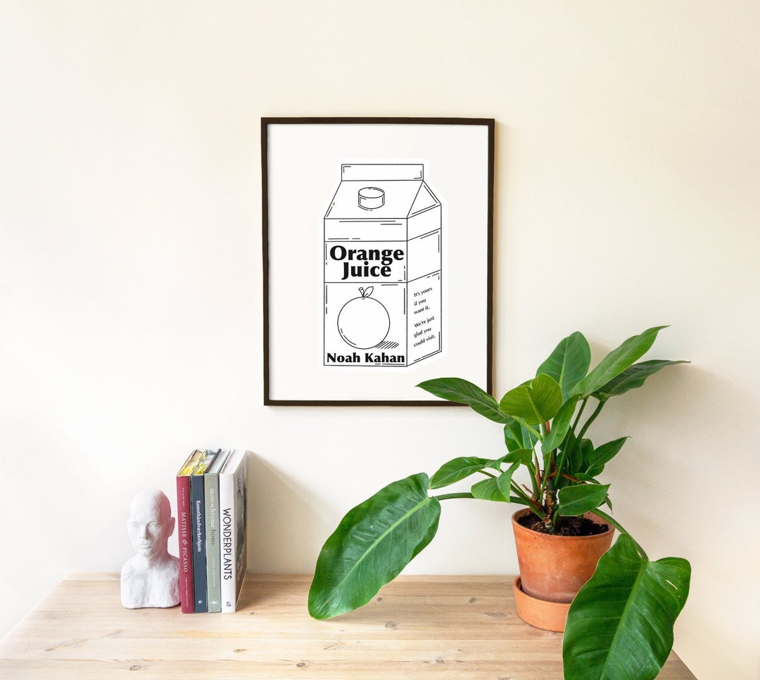 Orange Juice Stick Season Noah Kahan Art Print Etsy