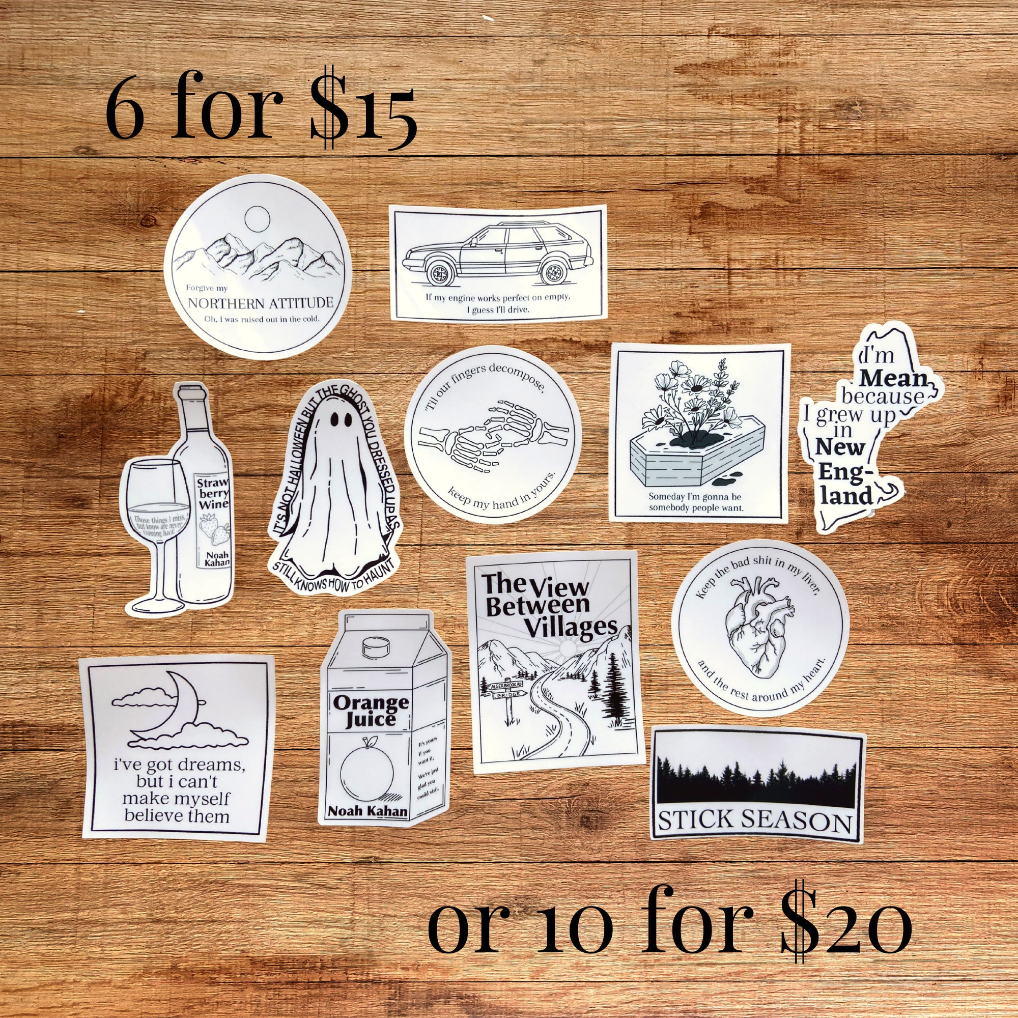 Noah Kahan Stick Season Sticker Pack Etsy UK