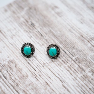 Beautiful Peruvian Silver Earrings/ Turquoise/ Peruvian Jewelry/ Silver/ Turquoise