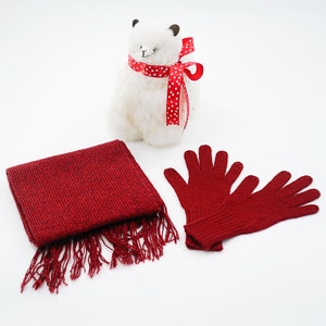 Baby Alpaca Set--Alpaca Gloves and Alpaca Scarf for him. Men&#39;s Warm and Stylish Alpaca Clothing from Peru