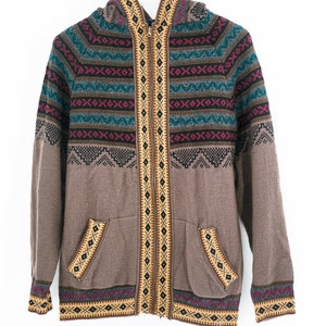 Alpaca Hooded Jackets Made In Peru. Zip From Waist To Neck. Medium Size. Alpaca Sweater. Peruvian Alpaca Hooded. Peruvian Sweater.