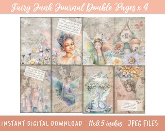 Fairy Junk Journal, Fairy Junk Journal Kit, Junk Journal Digi Kits, Digital Download, Fairy Junk Journal Printable Kit, Fairytale, Printable