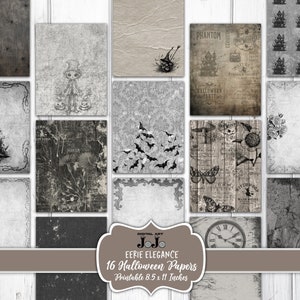 Halloween Digital Paper Pack, Printable Scrapbook Sheets, Journal Pages ...