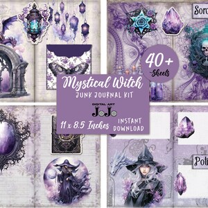 Witch Junk Journal Printable Kit, Witch Junk Journal Ephemera, Junk ...